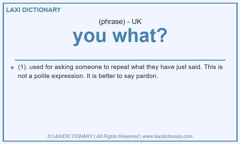 Definition you what? in British English