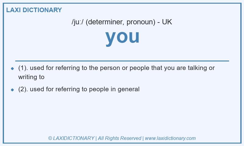 Definition you in British English