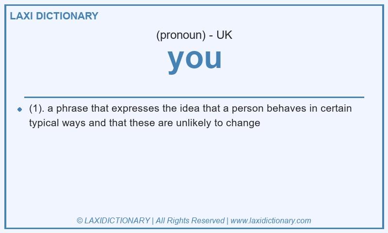 Definition you in British English