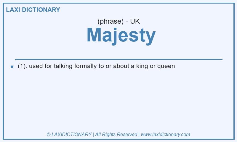 Definition Majesty in British English