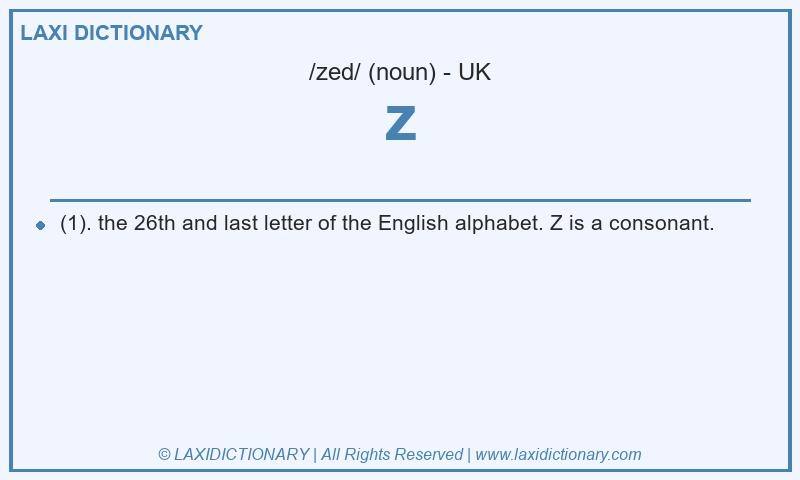 Definition z in British English