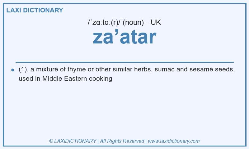 Definition za’atar in British English