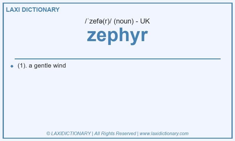 Definition zephyr in British English