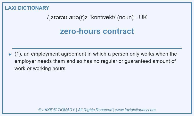 Definition zero-hours contract in British English