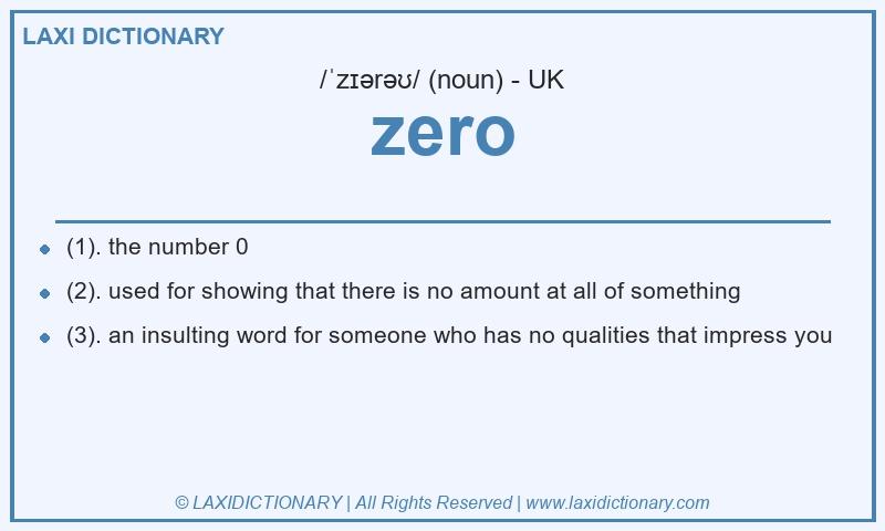 Definition zero in British English