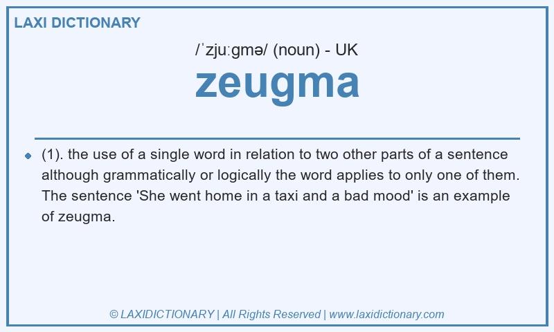 Definition zeugma in British English
