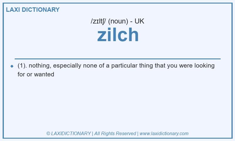 Definition zilch in British English