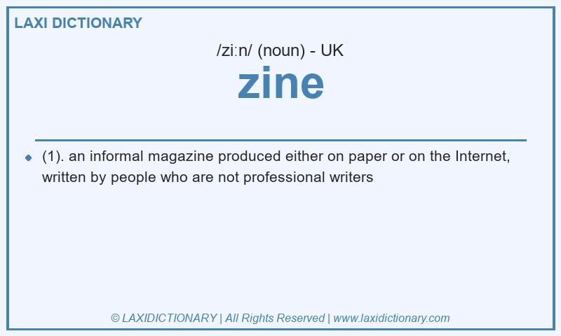 Definition zine in British English