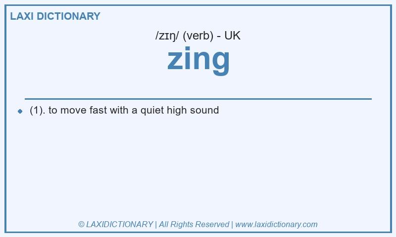 Definition zing in British English
