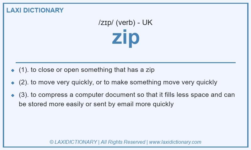 Definition zip in British English