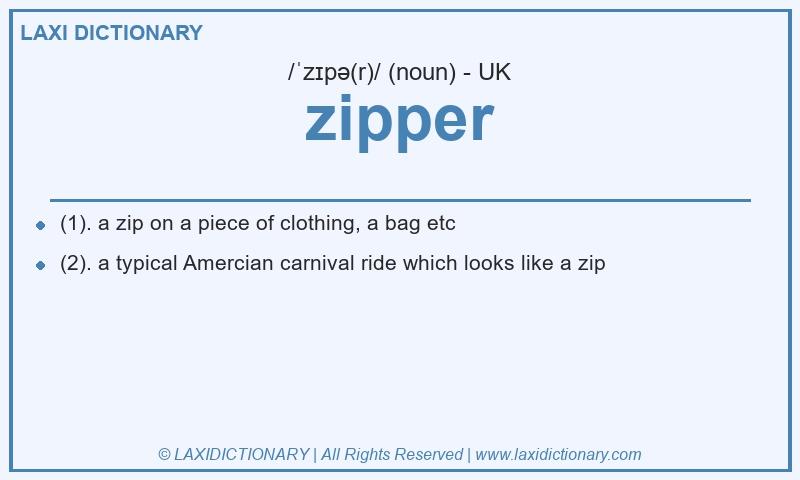 Definition zipper in British English