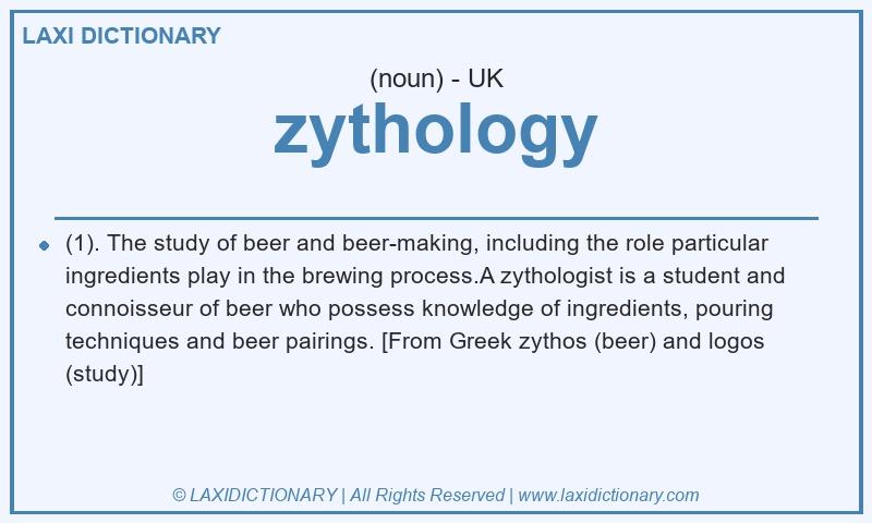Definition zythology in British English