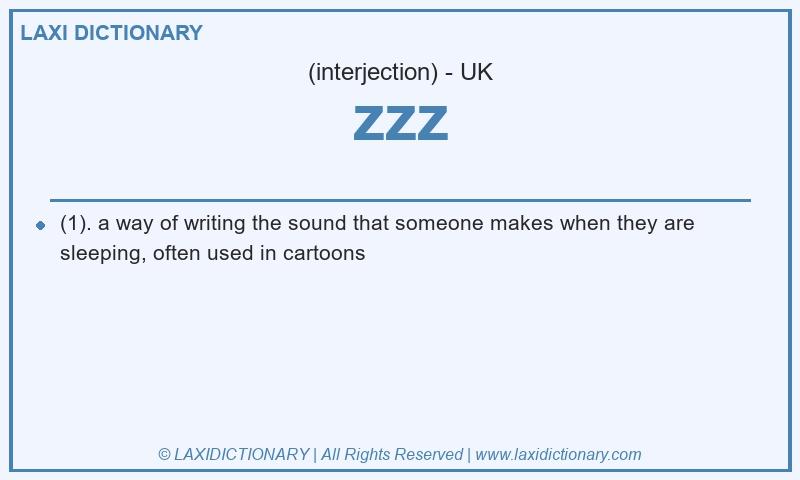 Definition zzz in British English